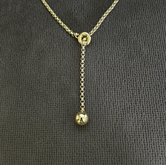 Happily😄 Grey🩶 Gold💛 Lariat Necklace - NWT - Picture 2 of 16